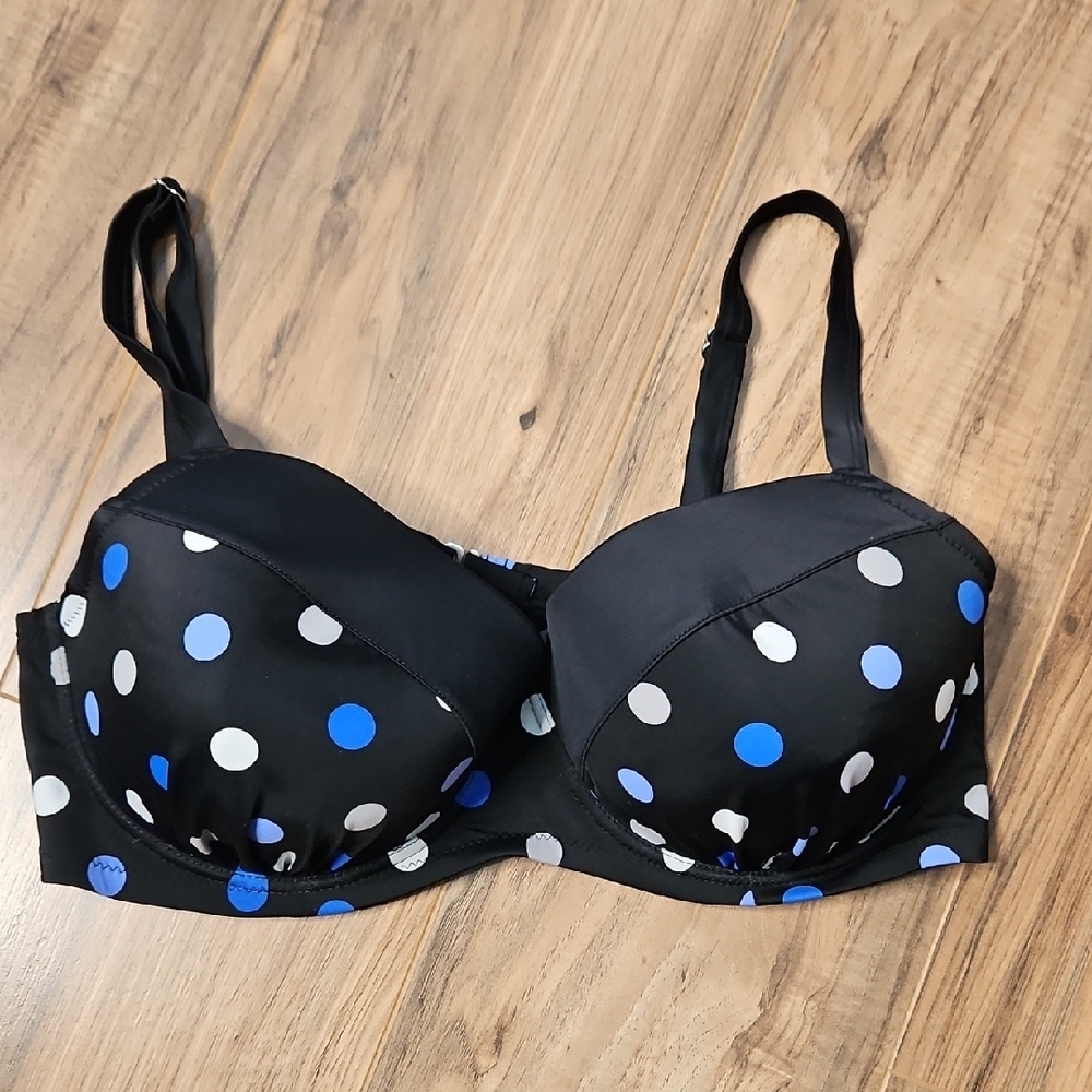 Polka Dot Plus Size Bikini - Black and Blue NWOT - Picture 8 of 15